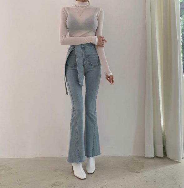 slim fit bottoms flare pants womens clothing korean retro high waist skinny jeans woman lace up multi pocket women's, Blue
slim fit bottoms flare pants womens clothing korean retro high waist skinny jeans woman lace up multi pocket women's, Blue