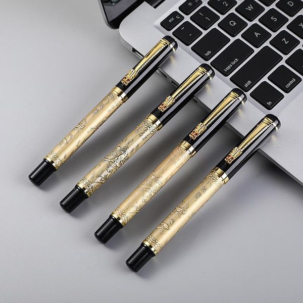 fountain pens dragon carving pattern pen luxury bronze 0.7mm ink metal golden clip office gift
fountain pens dragon carving pattern pen luxury bronze 0.7mm ink metal golden clip office gift