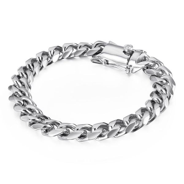 link, chain man jewels store stainless steel 11mm wide men's bracelet cuban heavy hip hop jewelry, Black
link, chain man jewels store stainless steel 11mm wide men's bracelet cuban heavy hip hop jewelry, Black