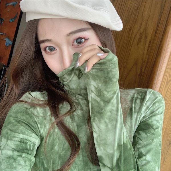 spring autumn tie-dye design bottoming shirt harajuku print turtleneck slim all-match female long sleeve tees women's t-shirt, White
spring autumn tie-dye design bottoming shirt harajuku print turtleneck slim all-match female long sleeve tees women's t-shirt, White