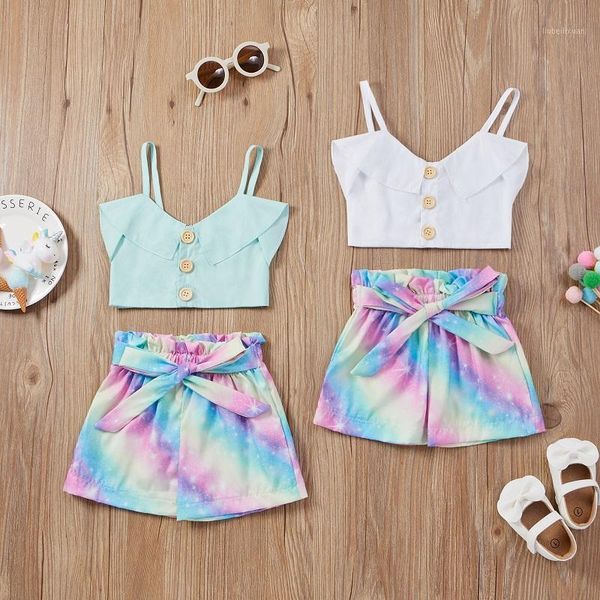 clothing sets 2021 summer kids baby girl sleeveless strap camisole high waist shorts pant bottom 2pcs girls set1, White
clothing sets 2021 summer kids baby girl sleeveless strap camisole high waist shorts pant bottom 2pcs girls set1, White