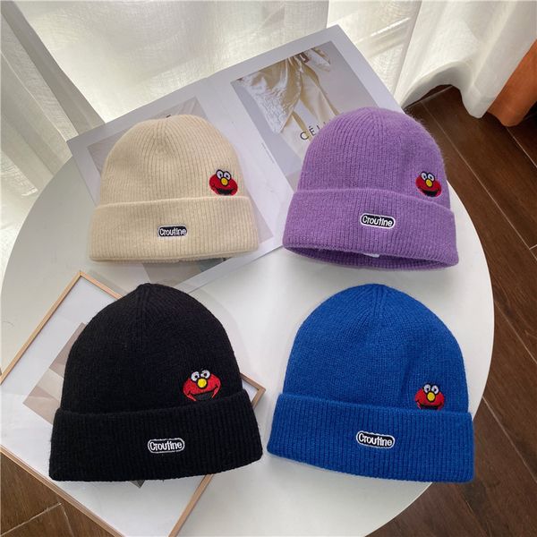hat girl autumn and winter cute cartoon embroidered wool designer sweet versatile warm knitted melon skin, Blue;gray
hat girl autumn and winter cute cartoon embroidered wool designer sweet versatile warm knitted melon skin, Blue;gray