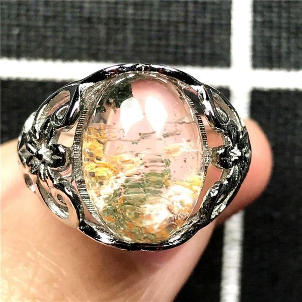 cluster rings 16x10mm natural ghost phantom quartz stone ring for woman man crystal oval beads garden silver adjustable jewelry, Golden;silver
cluster rings 16x10mm natural ghost phantom quartz stone ring for woman man crystal oval beads garden silver adjustable jewelry, Golden;silver