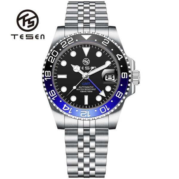 wristwatches tesen design men's watch automatic mechanical gmt dual time zone sapphire glass waterproof luminous reloj hombre, Slivery;brown
wristwatches tesen design men's watch automatic mechanical gmt dual time zone sapphire glass waterproof luminous reloj hombre, Slivery;brown