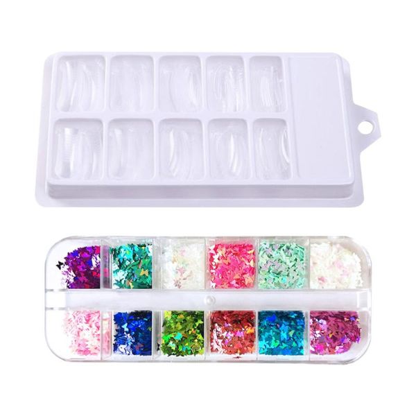 false nails 1 set fake nail plate crystal art mold portable quickly extension model practical sequins for, Red;gold
false nails 1 set fake nail plate crystal art mold portable quickly extension model practical sequins for, Red;gold
