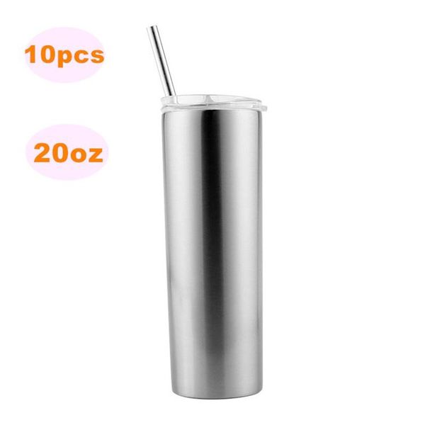 10pcs 20oz sublimation blank silver skinny tumbler stainless steel insulated water bottle double wall vacuum travel cup bottles
10pcs 20oz sublimation blank silver skinny tumbler stainless steel insulated water bottle double wall vacuum travel cup bottles