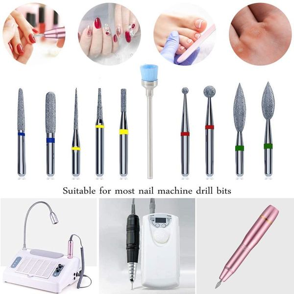 10pcs nail drill bits set pedicure for manicure machine polishing grinding head replacement milling cutter sets accessories art equipment, Silver
10pcs nail drill bits set pedicure for manicure machine polishing grinding head replacement milling cutter sets accessories art equipment, Silver