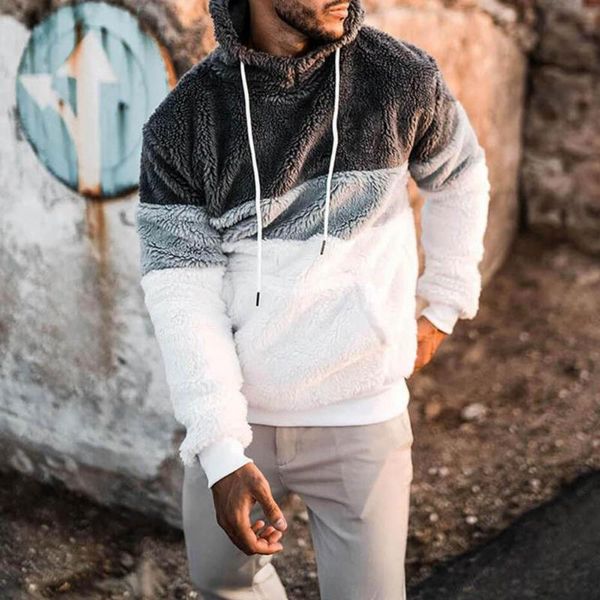 men's hoodies & sweatshirts plush fluffy winter men sweatshirt double sided long sleeve autumn fashion patchwork warm hooded outerwear, Black
men's hoodies & sweatshirts plush fluffy winter men sweatshirt double sided long sleeve autumn fashion patchwork warm hooded outerwear, Black