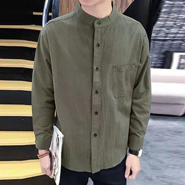 men's casual shirts men cotton linen slim long sleeve t-shirt business stand-up collar shirt cardigan loose thin, White;black
men's casual shirts men cotton linen slim long sleeve t-shirt business stand-up collar shirt cardigan loose thin, White;black