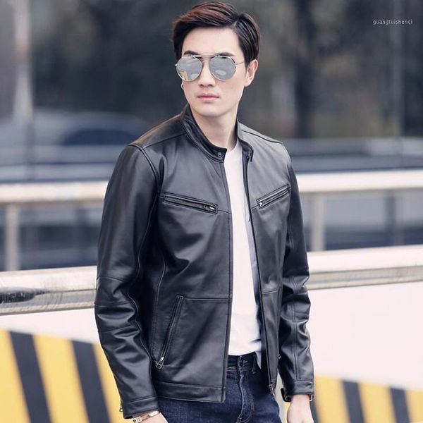 men's leather & faux mens genuine jacket coat motorcycle real sheepskin vintage retro brand autumn winter men slim sheep skin stand col, Black
men's leather & faux mens genuine jacket coat motorcycle real sheepskin vintage retro brand autumn winter men slim sheep skin stand col, Black