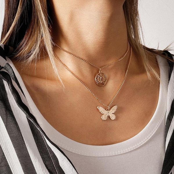 pendant necklaces 2 layers chain choker necklace butterfly statement for women girls jewelry gifts collares bijoux femme, Silver
pendant necklaces 2 layers chain choker necklace butterfly statement for women girls jewelry gifts collares bijoux femme, Silver