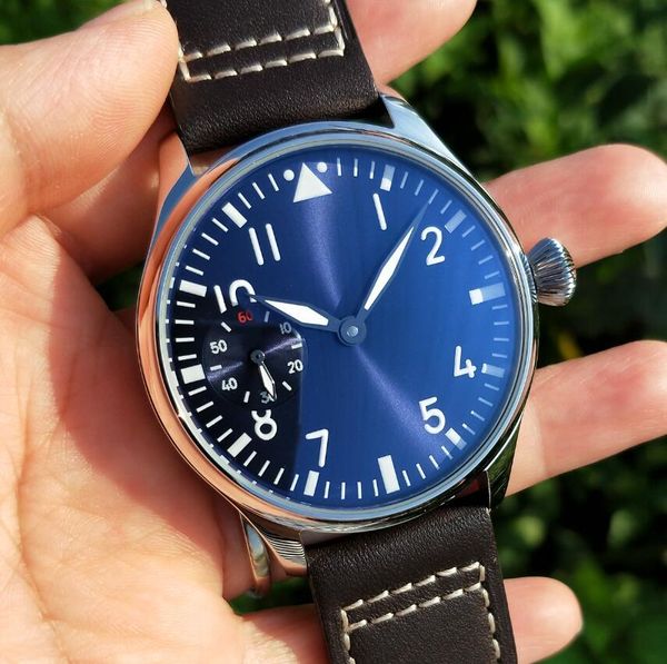 44mm pilot do not have mechanical hand wind men's watch blue iron plate mineral glass/sapphire meeuw st3600-2 movement g039, Slivery;brown
44mm pilot do not have mechanical hand wind men's watch blue iron plate mineral glass/sapphire meeuw st3600-2 movement g039, Slivery;brown