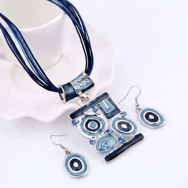 earrings & necklace bohemian enamel necklac sets for women silver plated geometric big gem pendant and set wholesle jewelry
earrings & necklace bohemian enamel necklac sets for women silver plated geometric big gem pendant and set wholesle jewelry