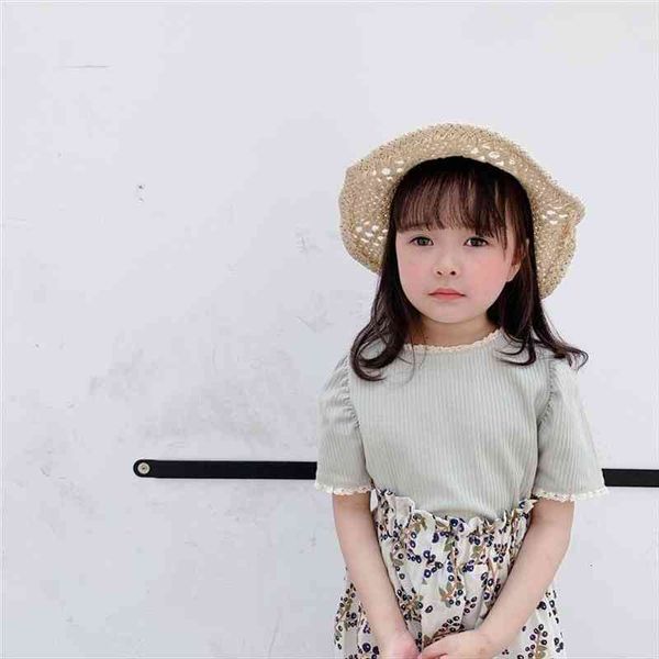 summer lace patchwork solid color short sleeve t shirts girl cotton knitted tees clothings, Blue
summer lace patchwork solid color short sleeve t shirts girl cotton knitted tees clothings, Blue