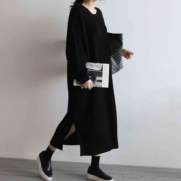 casual dresses long womens knitting autumn winter solid color split fork loose round neck fashion sweater wa1s, Black;gray
casual dresses long womens knitting autumn winter solid color split fork loose round neck fashion sweater wa1s, Black;gray