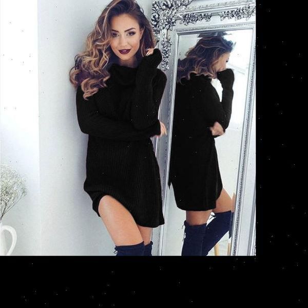 winter long dress turtleneck womens sweaters pullover famale knitted, White;black
winter long dress turtleneck womens sweaters pullover famale knitted, White;black