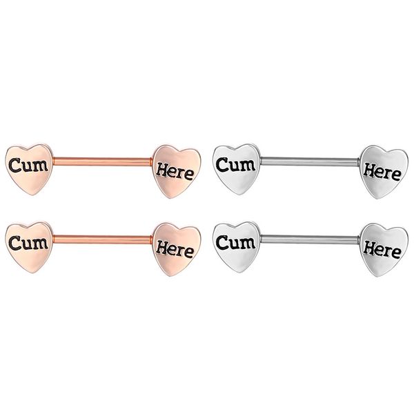 d1002 heart nipple ring copper cum here 14ga 16mm length, Silver
d1002 heart nipple ring copper cum here 14ga 16mm length, Silver