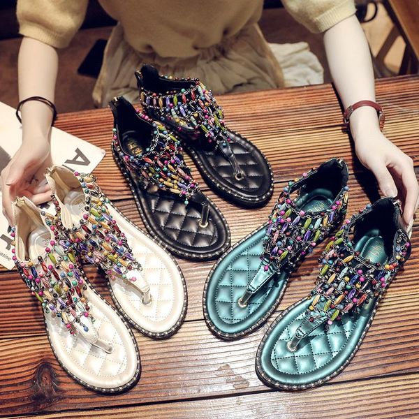 sandals women's net red diamond fairy flat 2021 clip foot roman bohemian comfortable fashion shoes, Black
sandals women's net red diamond fairy flat 2021 clip foot roman bohemian comfortable fashion shoes, Black