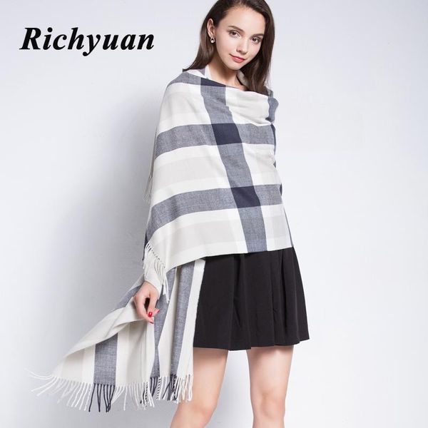 scarves richyuan 2021 winter scarf for women wool women's plaid blanket basic warp df90432, Blue;gray
scarves richyuan 2021 winter scarf for women wool women's plaid blanket basic warp df90432, Blue;gray