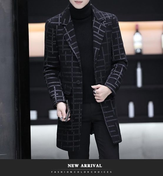 men's wool & blends windbreaker spring and autumn winter slim woolen coat european american fashion long male, Black
men's wool & blends windbreaker spring and autumn winter slim woolen coat european american fashion long male, Black