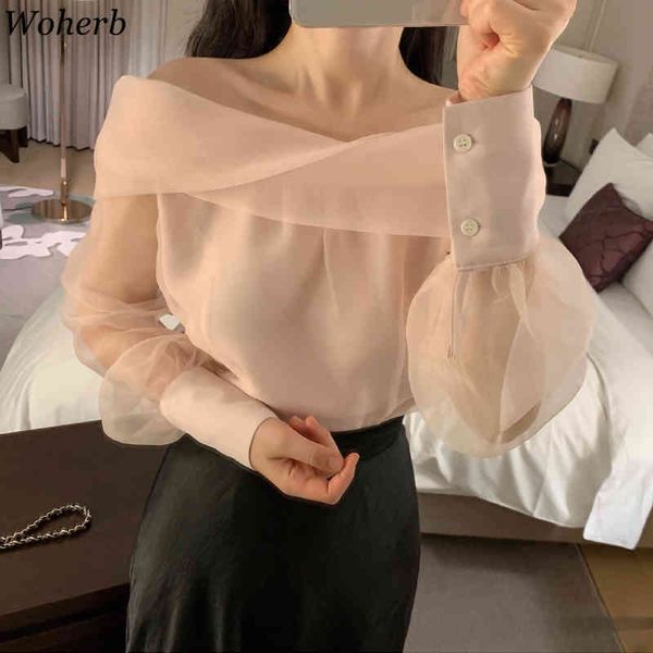 blouses women lady slash neck loose shirts see through lantern sleeve blouse korean chic elegant blusas 4h305 210417, White
blouses women lady slash neck loose shirts see through lantern sleeve blouse korean chic elegant blusas 4h305 210417, White