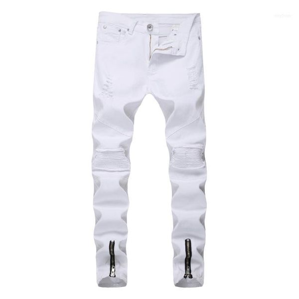 men's jeans fashion 2021 spring autumn casual skinny white color men biker locomotive leg zipper distressed pleated hip hop trousers1, Blue
men's jeans fashion 2021 spring autumn casual skinny white color men biker locomotive leg zipper distressed pleated hip hop trousers1, Blue