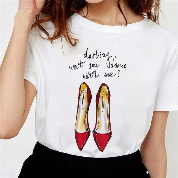 red high heels printed women t shirt fun retro o neck short sleeve womens quality hipster printing, White
red high heels printed women t shirt fun retro o neck short sleeve womens quality hipster printing, White