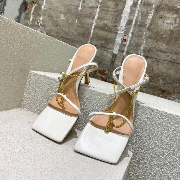 dress shoes lady fashion women sandals white maleather chain strappy square toe high heels party, Black
dress shoes lady fashion women sandals white maleather chain strappy square toe high heels party, Black
