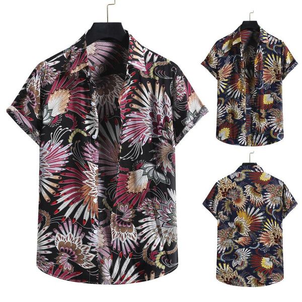 men's casual shirts men fashion vintage design short sleeve hawaiian beach blouse 2021 summer clothing, White;black
men's casual shirts men fashion vintage design short sleeve hawaiian beach blouse 2021 summer clothing, White;black