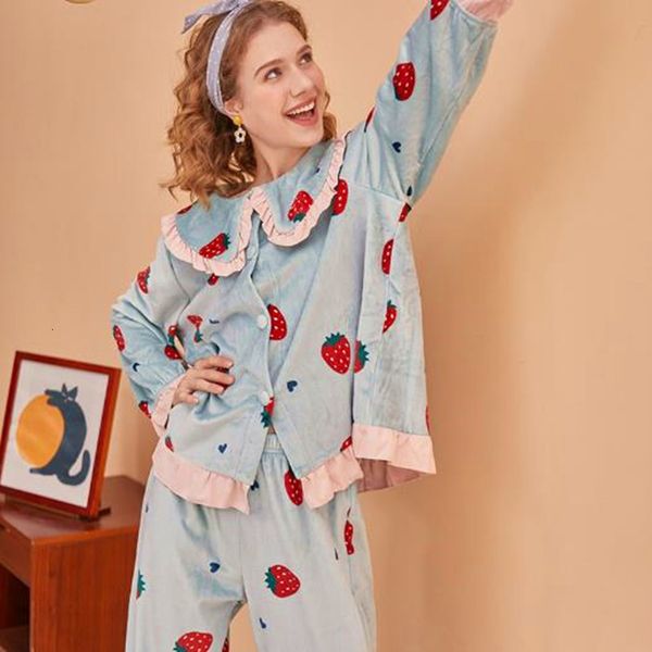 women's sleepwear autumn winter pijama sweet home clothes thick fleece warm set long sleeve trousers two piece nightwear pajama s7, Black;red
women's sleepwear autumn winter pijama sweet home clothes thick fleece warm set long sleeve trousers two piece nightwear pajama s7, Black;red