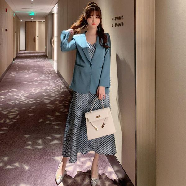 women's tracksuits 2021 blue open stitch blazer and houndstooth slip dress for ladies 2 piece set autumn streetwear casual two women, Gray
women's tracksuits 2021 blue open stitch blazer and houndstooth slip dress for ladies 2 piece set autumn streetwear casual two women, Gray