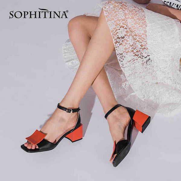 sophitina sandals women classics sheepskin leather shoes thick heel buckle strap mixed colors summer fashion female shoes c959 210513, Black
sophitina sandals women classics sheepskin leather shoes thick heel buckle strap mixed colors summer fashion female shoes c959 210513, Black