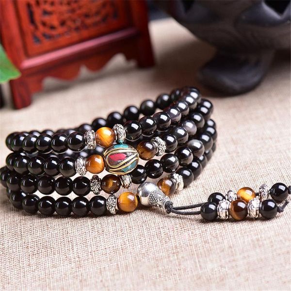 beaded, strands fashion 6mm natural rainbow eye obsidian 108 beads prayer mala energy tiger stone meditation bracelet or necklace wholesale, Black
beaded, strands fashion 6mm natural rainbow eye obsidian 108 beads prayer mala energy tiger stone meditation bracelet or necklace wholesale, Black