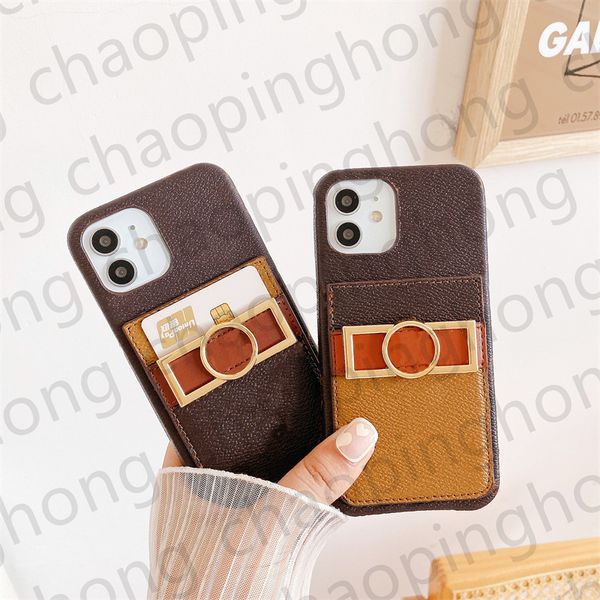 luxury double layer card pocket phone cases bank credit for iphone 13 12 11 pro xs max xr cover men and women wallet case gift+metal shield