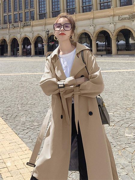 designed windbreaker loose drape coat autumn 2021 trench long outerwear women's mid-length style korean full coats, Tan;black
designed windbreaker loose drape coat autumn 2021 trench long outerwear women's mid-length style korean full coats, Tan;black