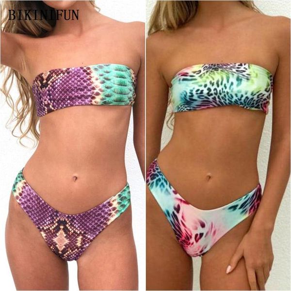 women's swimwear 2021 snakeskin print swimsuit women strapless bandeau backless bathing suit s-xl girl high waist bikini set, White;black
women's swimwear 2021 snakeskin print swimsuit women strapless bandeau backless bathing suit s-xl girl high waist bikini set, White;black