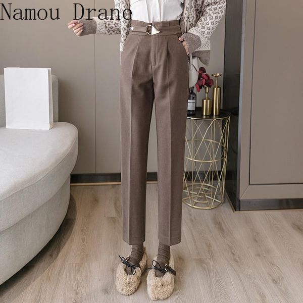 women's pants & capris 2021 autumn winter workwear woolen formal harem button high waist office lady ankle-length chic, Black;white
women's pants & capris 2021 autumn winter workwear woolen formal harem button high waist office lady ankle-length chic, Black;white
