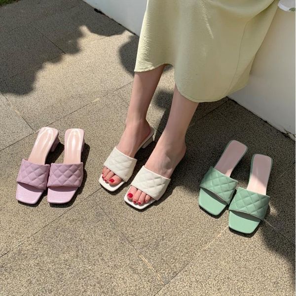 flip flop summer youth chunky heel semi-high heeled ultra-fine plaid rubber daily women's slippers, Black
flip flop summer youth chunky heel semi-high heeled ultra-fine plaid rubber daily women's slippers, Black