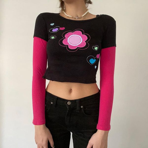 vintage aesthetics patchwork floral t-shirts fashion heart embroidery long sleeve crop girl tees women's t-shirt, White
vintage aesthetics patchwork floral t-shirts fashion heart embroidery long sleeve crop girl tees women's t-shirt, White