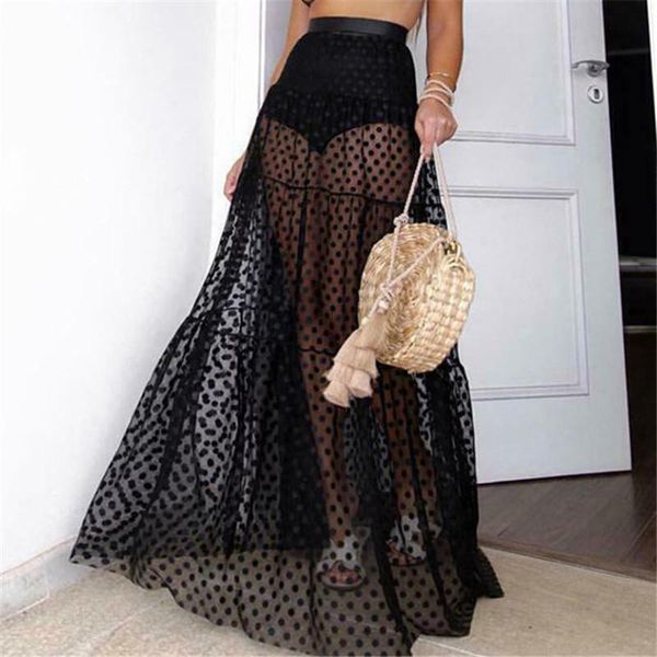 skirts women beach style holiday long party fashion summer elastic polka dots mesh tulle see-through high waist skirt warp femme, Black
skirts women beach style holiday long party fashion summer elastic polka dots mesh tulle see-through high waist skirt warp femme, Black
