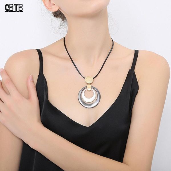 pendant necklaces fashionable leather elegant statement necklace double circle round girlfriend gift banquet jewelry for woman, Silver
pendant necklaces fashionable leather elegant statement necklace double circle round girlfriend gift banquet jewelry for woman, Silver