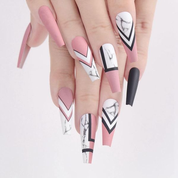 false nails 24pcs abstract line style wearable coffin artificial french ballerina detachable nail tips press on manicute, Red;gold
false nails 24pcs abstract line style wearable coffin artificial french ballerina detachable nail tips press on manicute, Red;gold