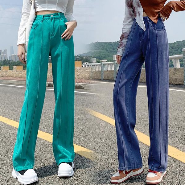 women's jeans all-match 2021 fall loose and thin high-waist candy color wide-leg trousers fashionable clothing, Blue
women's jeans all-match 2021 fall loose and thin high-waist candy color wide-leg trousers fashionable clothing, Blue