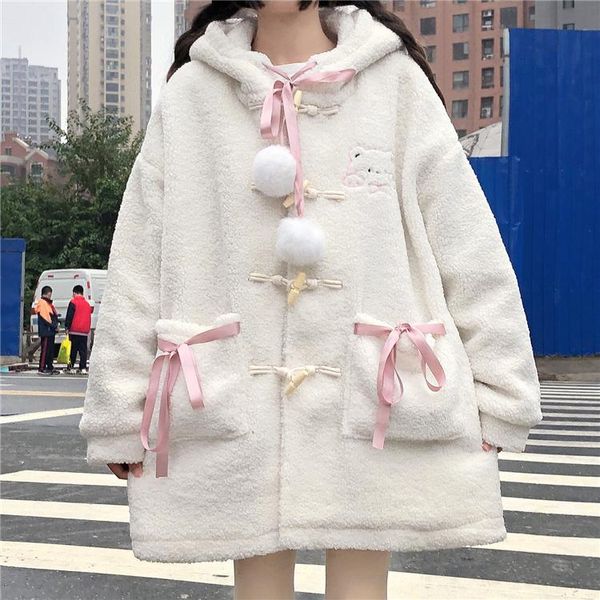 women's wool & blends lolibook woolen coat women winter cardigan hooded cute kawaii pink lolita coats female lamb cotton padded embroid, Black
women's wool & blends lolibook woolen coat women winter cardigan hooded cute kawaii pink lolita coats female lamb cotton padded embroid, Black
