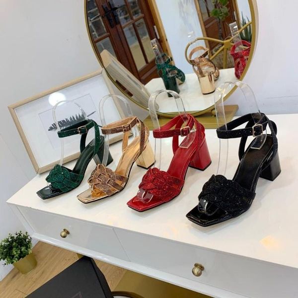 shoes women med high square heels sandals zapatos de mujer open-toes leather bling weave beach, Black
shoes women med high square heels sandals zapatos de mujer open-toes leather bling weave beach, Black