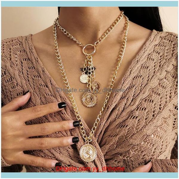 & pendants jewelry2pcs/set retro gold sier color coin chain long tassel pendant necklace for women girl metal portrait double layer necklace, Silver
& pendants jewelry2pcs/set retro gold sier color coin chain long tassel pendant necklace for women girl metal portrait double layer necklace, Silver