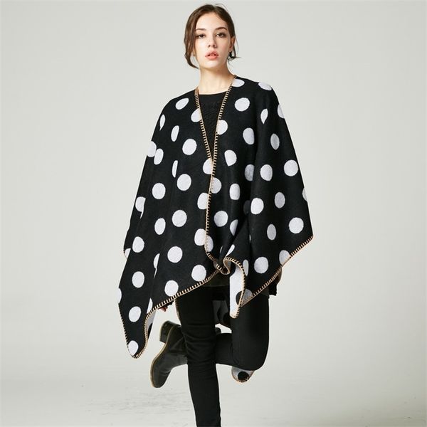 american street trend long thickened split fork autumn and winter office travel air conditioning large dot shawl cape 210427, White;black
american street trend long thickened split fork autumn and winter office travel air conditioning large dot shawl cape 210427, White;black