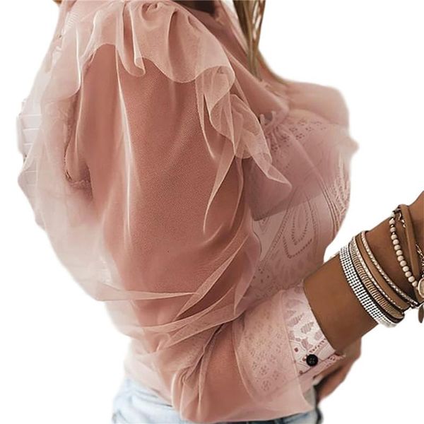 women see-through blouse fall spring elegant solid color/ lace/pearl long sleeve round neck ruffle mesh pullovers, White;black
women see-through blouse fall spring elegant solid color/ lace/pearl long sleeve round neck ruffle mesh pullovers, White;black