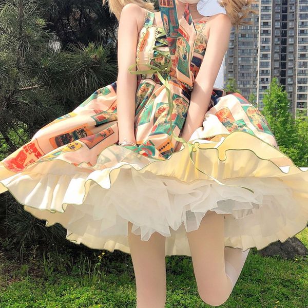 luxury casual dresses lolita everyday skirt super fairy light bow print suspender drs, Black;gray
luxury casual dresses lolita everyday skirt super fairy light bow print suspender drs, Black;gray