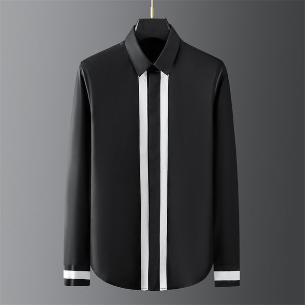 ribbon stitching men's shirts brand long-sleeved casual shirt male business formal dress shirts streetwear social party clothes 210527, White;black
ribbon stitching men's shirts brand long-sleeved casual shirt male business formal dress shirts streetwear social party clothes 210527, White;black